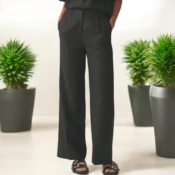 J. Crew Pants - J. Crew Black Linen/Cotton Wide Leg Pants